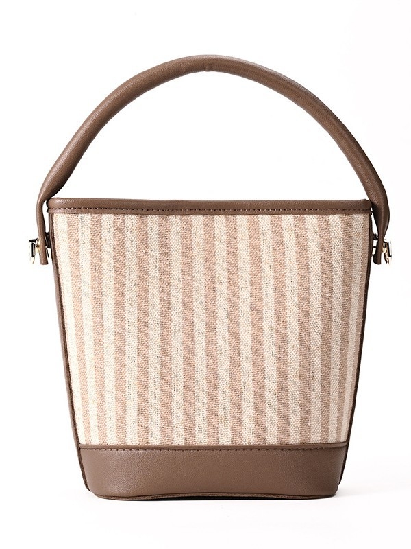 Ženska bucket bag, urbani minimalistički stil, PU koža, vertikalni kvadratni oblik, otvoreni gornji dio