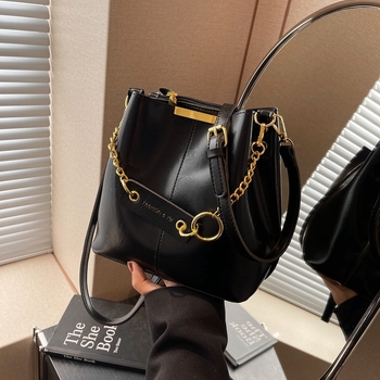 Ženska bucket torba, korejskog stila, PU koža, lančani remen, crossbody retro, izlazi jesensko 2024