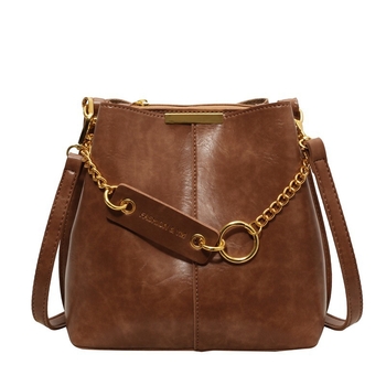 Ženska bucket torba, korejskog stila, PU koža, lančani remen, crossbody retro, izlazi jesensko 2024