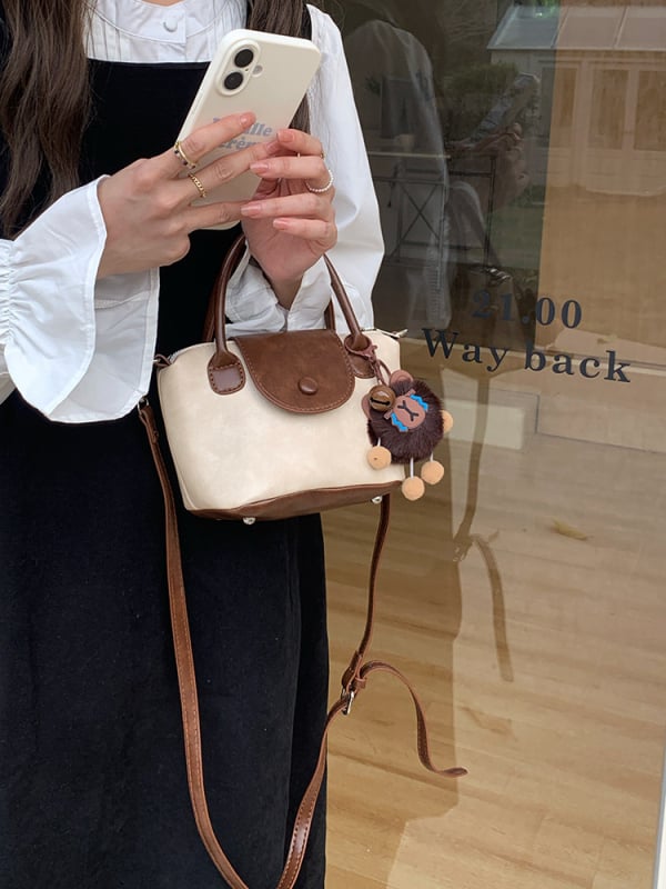 Geantă tip găleată în stil coș de legume, cu închidere fermoar, buzunar interior cu fermoar, primăvara 2025