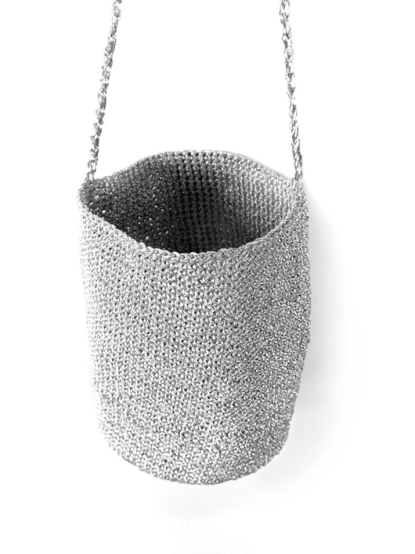 Geantă bucket rotundă pentru femei, stil urban, din poliester, căptușeală poliesterică, deschidere deschisă