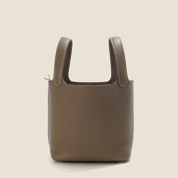 Kamiti ženska kožna bucket torba, velika kapaciteta, gradski minimalistički stil, podstava od prave kože