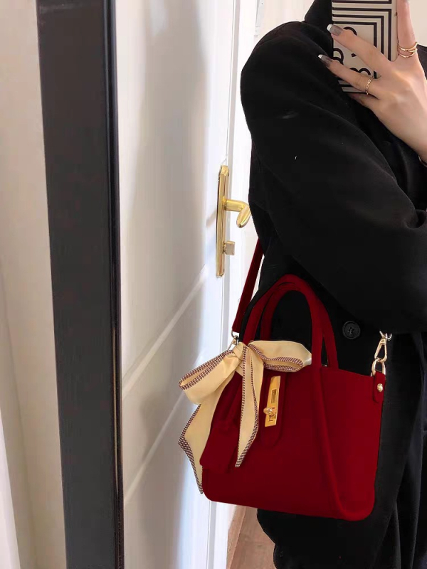 Geantă de mireasă tote, stil urban simplu, material PU, formă de găleată cu capacitate mare, deschidere superioară, buzunar intern cu fermoar