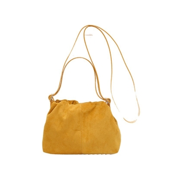 Velúr bucket bag, уличен стил, 2025 зимно издание, вътрешен джоб с цип, подплата полиестер