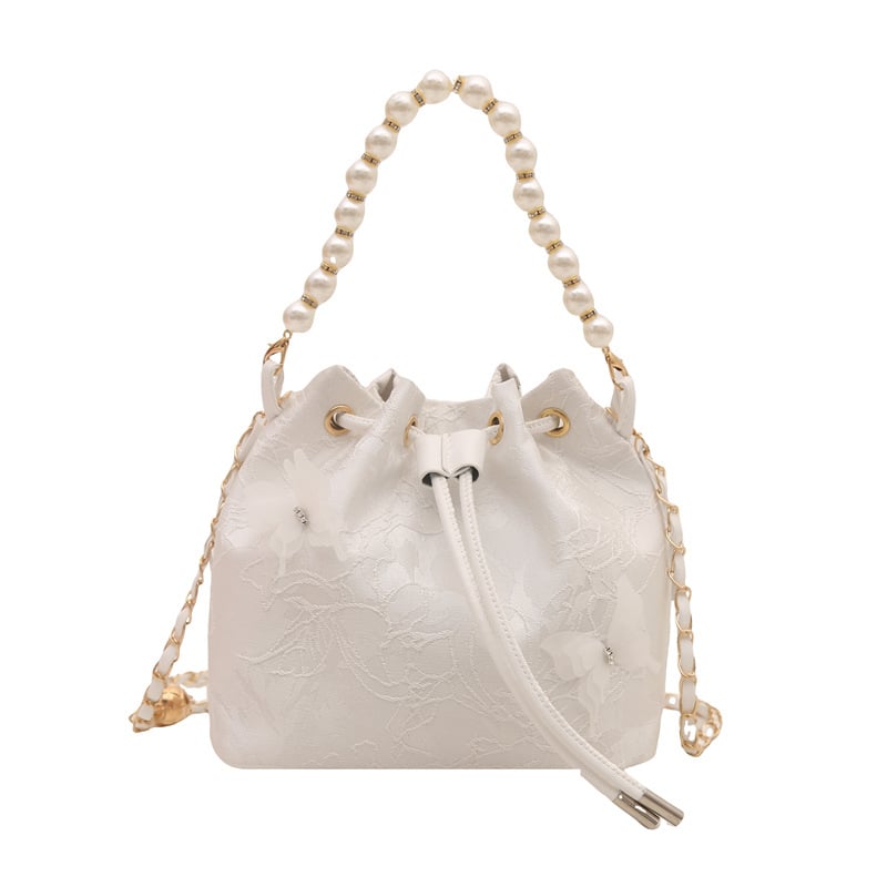 Torba tip košara u novom kineskom stilu, zatvaranje vrpcom, podstava od poliestera, džep za mobitel i osobnu iskaznicu, proljeće 2025