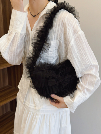 Torba za rame - Dumpling dizajn, najlon, gradska jednostavnost, vodoravni kvadratni oblik, zatvarač, unutarnja džep s zatvaračem