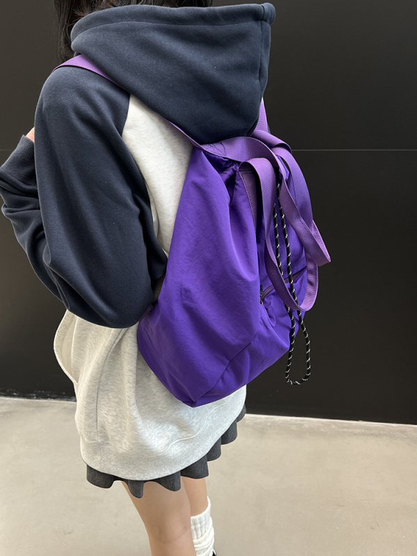 Bucket torba od Oxford platna, gradski stil, zatvaranje špagom, tri naramenice, podstava od poliester-bavlna