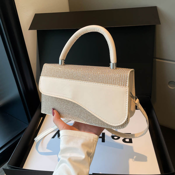 PU kožna crossbody torba, street stil, vodoravni kvadratnog oblika, jesen 2025, magnetska kopča
