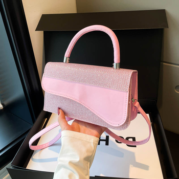 PU kožna crossbody torba, street stil, vodoravni kvadratnog oblika, jesen 2025, magnetska kopča