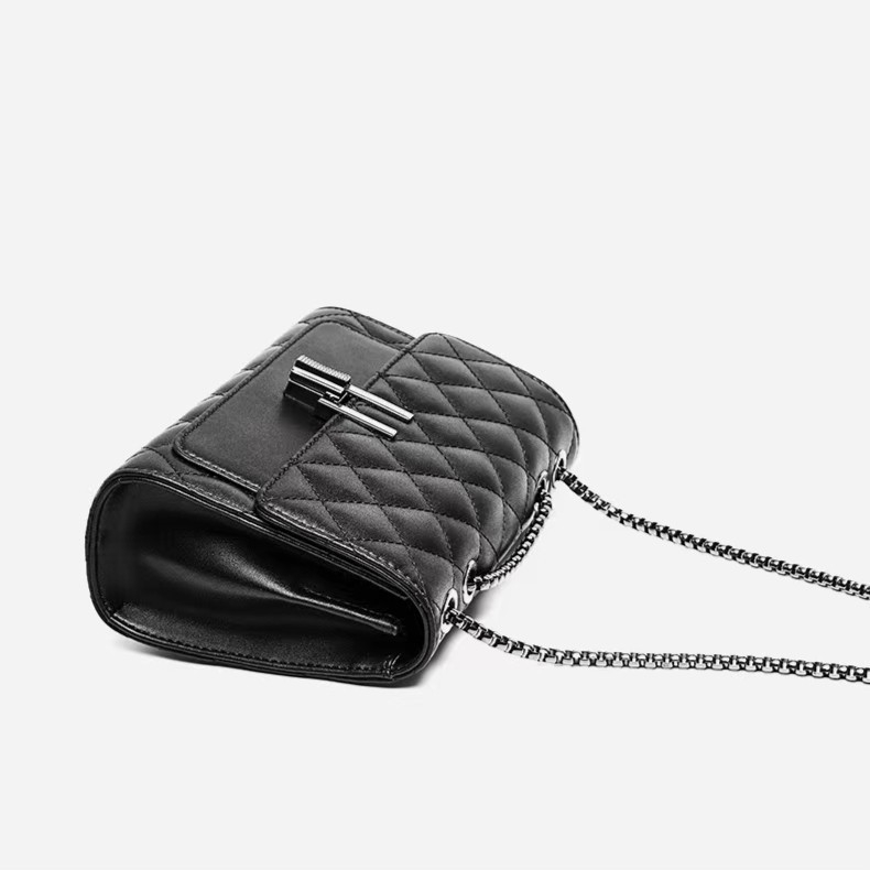 PU Ženska Mala Kvadratna Torbica — Rombasti Uzorak, Vodoravni Oblik, Zatvaranje Kopčom