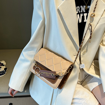 Ženska mala crossbody torbica, kvadratnog oblika, cyberfunkcionalni stil, Corduroy materijal, PU podstava, zatvaranje s preklopom