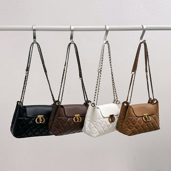 Ženska PU torbica u gradskom minimalističkom stilu, vodoravni kvadratni oblik, zatvarač, unutarnji džep sa zatvaračem