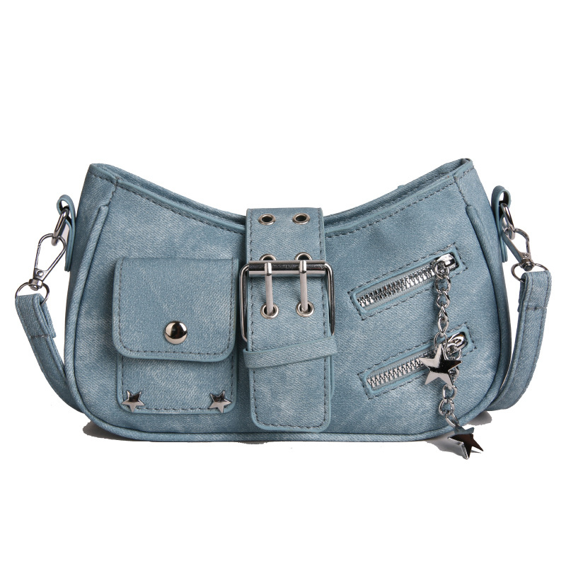 Torba preko tijela u ulicnom stilu od PU materijala, horizontalno kvadratnog oblika, zatvarač za zatvaranje i džep za telefon.