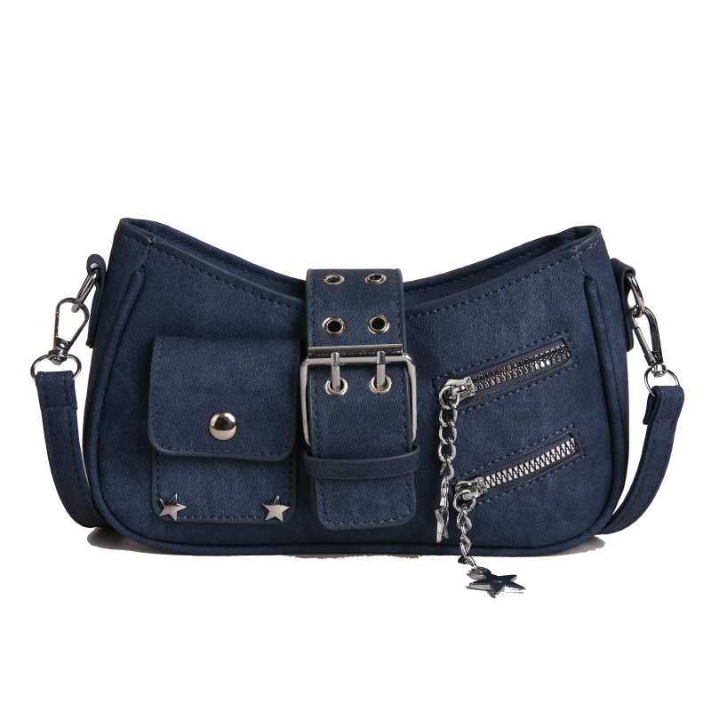 Torba preko tijela u ulicnom stilu od PU materijala, horizontalno kvadratnog oblika, zatvarač za zatvaranje i džep za telefon.