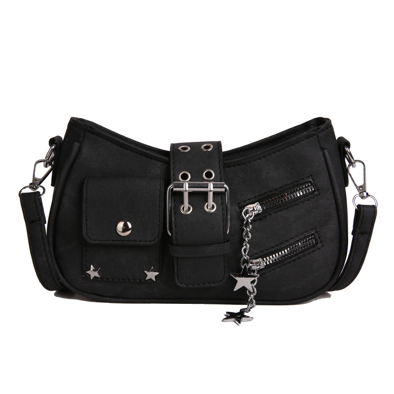 Torba preko tijela u ulicnom stilu od PU materijala, horizontalno kvadratnog oblika, zatvarač za zatvaranje i džep za telefon.