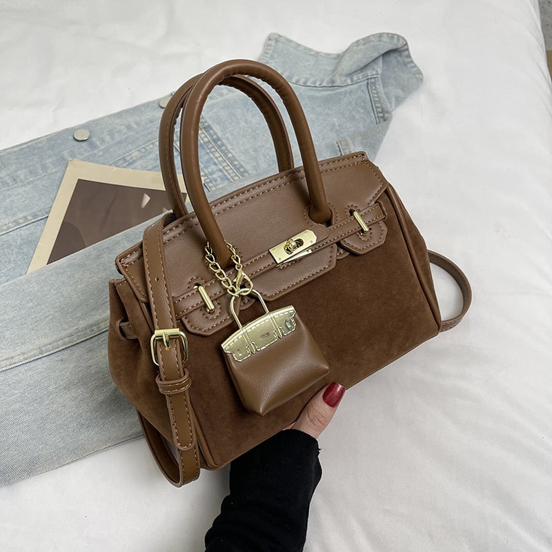 Torba za ramena sa zatvaračem, PU koža, kvadratnog horizontalnog oblika, unutarnja džep za dokumente, gradski minimalistički stil