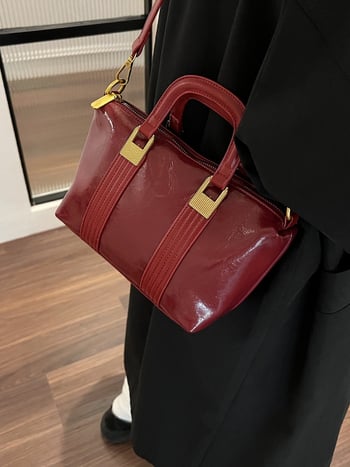 Barney Cat Crossbody torba – PU materijal, horizontalni kvadratni oblik, zatvarač, unutarnja džep sa zatvaračem, poliesterska podstava, Zima 2024