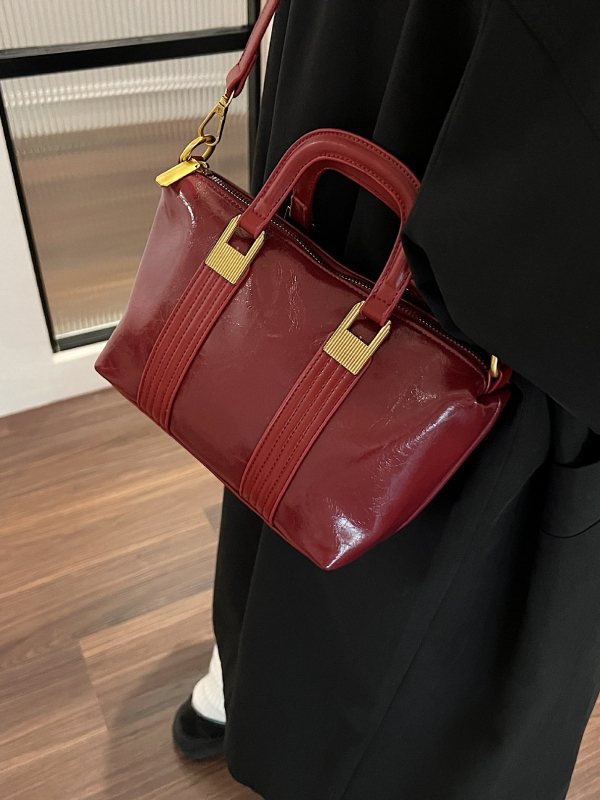 Barney Cat Crossbody torba – PU materijal, horizontalni kvadratni oblik, zatvarač, unutarnja džep sa zatvaračem, poliesterska podstava, Zima 2024
