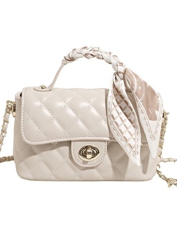 Torba preko ramena s dijamantnim lancem, PU materijal, mala veličina, horizontalni kvadratni oblik, zatvarač, skriveni džep sa zatvaračem