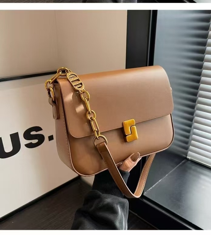Guka PU urbana minimalistička crossbody torba s magnetskim zatvaračem, horizontalni kvadratni oblik, unutarnji pretinac sa zatvaračem i ID karticom, podstava od poliestera, dvostruke naramenice, proljeće 2025