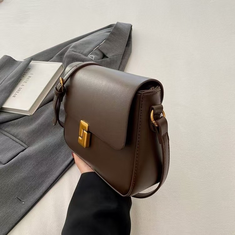 Guka PU urbana minimalistička crossbody torba s magnetskim zatvaračem, horizontalni kvadratni oblik, unutarnji pretinac sa zatvaračem i ID karticom, podstava od poliestera, dvostruke naramenice, proljeće 2025