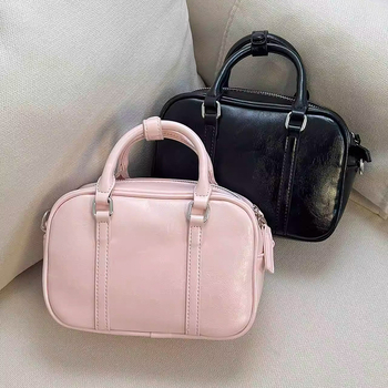 Hanhai ženska torba Boston od PU kože, srednje veličine, zatvarač na zatvaranje, unutarnji džepovi sa zipom i džep za mobitel, poliester podstava, jedna naramenica