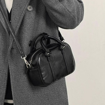 Hanhai ženska torba Boston od PU kože, srednje veličine, zatvarač na zatvaranje, unutarnji džepovi sa zipom i džep za mobitel, poliester podstava, jedna naramenica