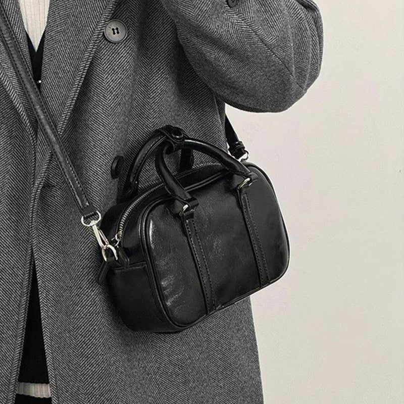 Hanhai ženska torba Boston od PU kože, srednje veličine, zatvarač na zatvaranje, unutarnji džepovi sa zipom i džep za mobitel, poliester podstava, jedna naramenica