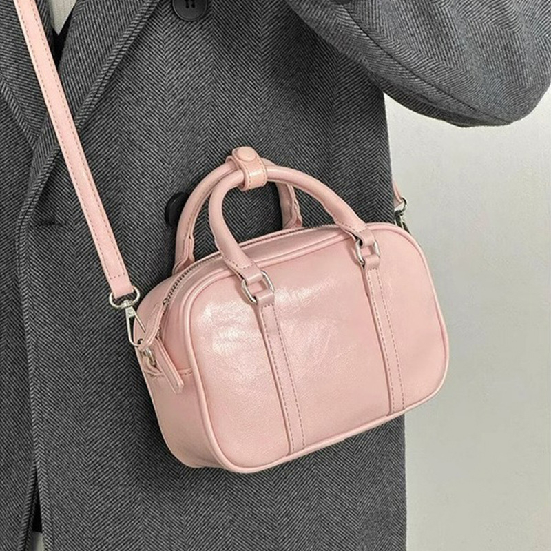 Hanhai ženska torba Boston od PU kože, srednje veličine, zatvarač na zatvaranje, unutarnji džepovi sa zipom i džep za mobitel, poliester podstava, jedna naramenica