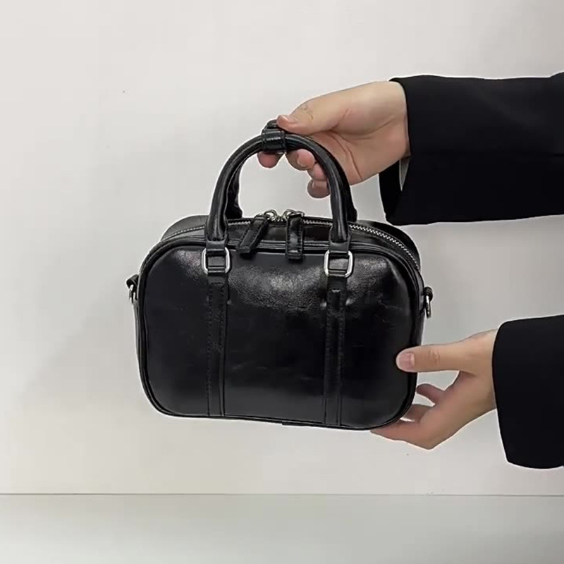 Hanhai ženska torba Boston od PU kože, srednje veličine, zatvarač na zatvaranje, unutarnji džepovi sa zipom i džep za mobitel, poliester podstava, jedna naramenica