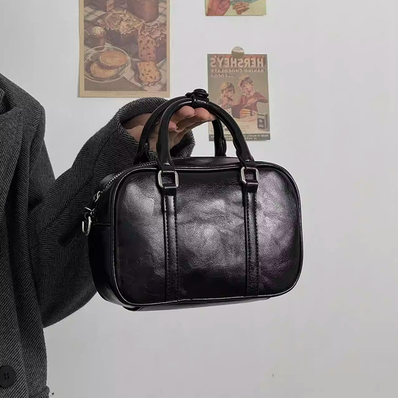 Hanhai ženska torba Boston od PU kože, srednje veličine, zatvarač na zatvaranje, unutarnji džepovi sa zipom i džep za mobitel, poliester podstava, jedna naramenica