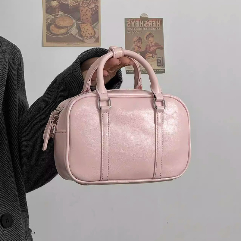 Hanhai ženska torba Boston od PU kože, srednje veličine, zatvarač na zatvaranje, unutarnji džepovi sa zipom i džep za mobitel, poliester podstava, jedna naramenica