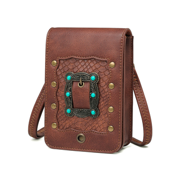 Ženska PU crossbody torbica s magnetskim zatvaračem, kvadratnog oblika, uspravni kvadratni oblik, unutarnja pretinac za telefon
