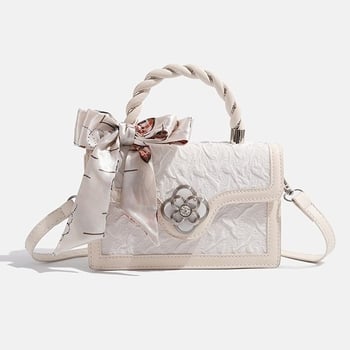 Ženska torba street stila, PU koža, horizontalni kvadratni oblik, zaključavanje brava, unutarnja kapsa za mobitel, jesen 2025