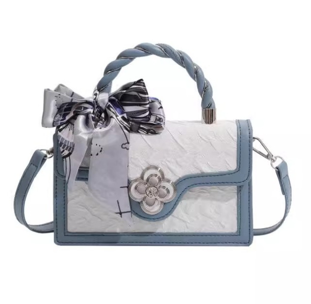 Ženska torba street stila, PU koža, horizontalni kvadratni oblik, zaključavanje brava, unutarnja kapsa za mobitel, jesen 2025