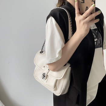 inschick PU crossbody torba u street trend stilu, mala kvadratna torba, vodoravni kvadratni oblik, džep sa zipom