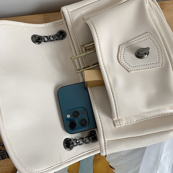inschick PU crossbody torba u street trend stilu, mala kvadratna torba, vodoravni kvadratni oblik, džep sa zipom