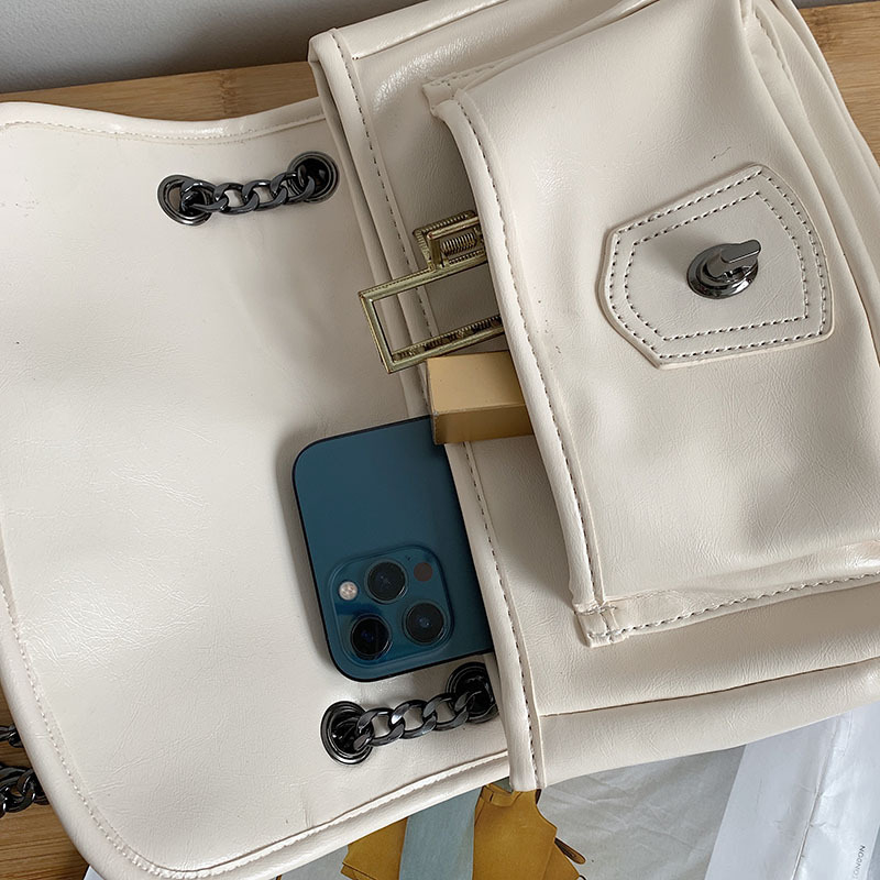 inschick PU crossbody torba u street trend stilu, mala kvadratna torba, vodoravni kvadratni oblik, džep sa zipom