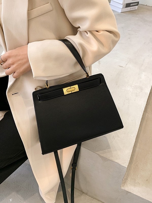 PU kožna crossbody torbica s vodoravnim kvadratnim oblikom, zatvarač, Zimska kolekcija 2025