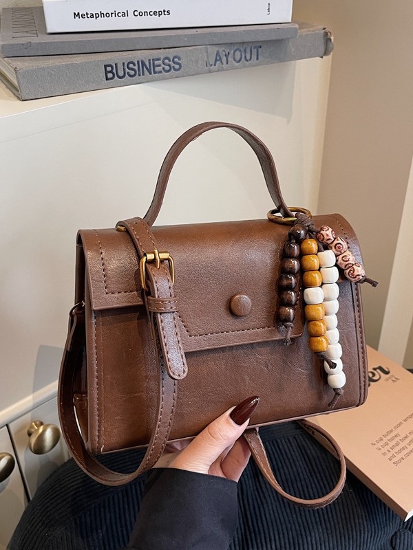 Crossbody torbica, PU materijal, horizontalni kvadratni oblik, otvorenje poklopac, unutarnja pretinica za dokumente