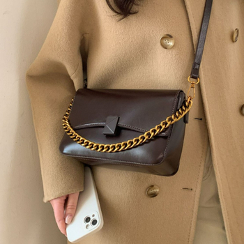 Korejska modna mala kvadratna crossbody torba od PU kože, otvor s poklopcem, horizontalni oblik, unutarnji džepovi sa zipom i džep za mobitel