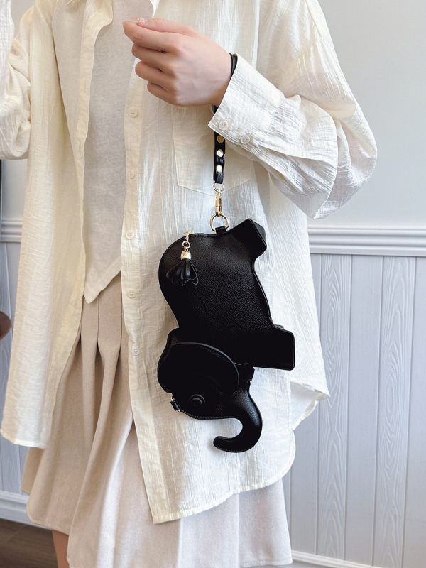 Ženska PU crossbody torba, mali kvadratni oblik, zatvarač, unutarnji džepovi za telefon i dokumente, poliesterska podstava