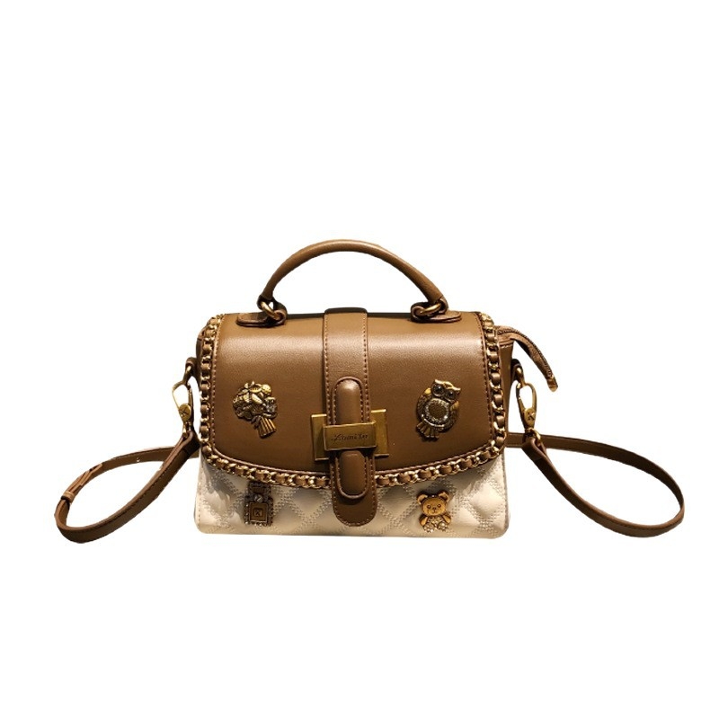 Krosbody torba preko ramena - goveđa koža, unisex stil, podstava od poliestera, Zima 2025