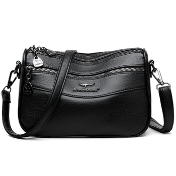 PU ženska crossbody torba, horizontalni kvadratni oblik, otvaranje zatvaračem, poliesterska podstava, unutarnja džep sa zatvaračem