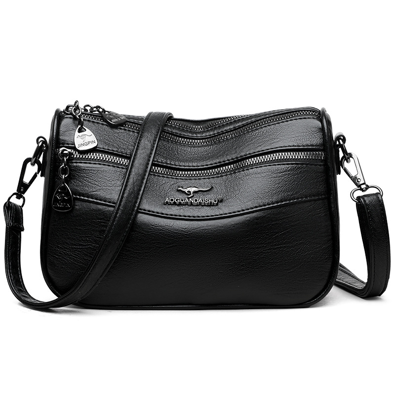 PU ženska crossbody torba, horizontalni kvadratni oblik, otvaranje zatvaračem, poliesterska podstava, unutarnja džep sa zatvaračem