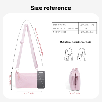 Nylon Crossbody torba, vodoravno kvadratnog oblika, zatvarač, unutarnja džep za telefon, jesen 2025 izdanje