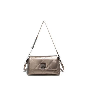 Torba za ramena s dijamantnim prešivanjem, PU materijal, zatvaranje s kapom, unutarnja zip kapsa, jednoručni remen, Zima 2025