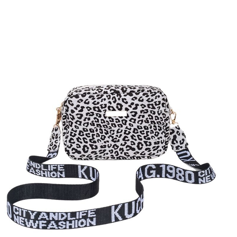 Ženska torbica leopard uzorak PU materijala, crossbody torba, horizontalni kvadratni oblik, zatvarač, proljeće 2025