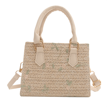 Pletena torba za svakodnevnu upotrebu – horizontalan kvadratni oblik, zatvarač, unutarnji džepovi za telefon i osobnu iskaznicu, jedna naramnica