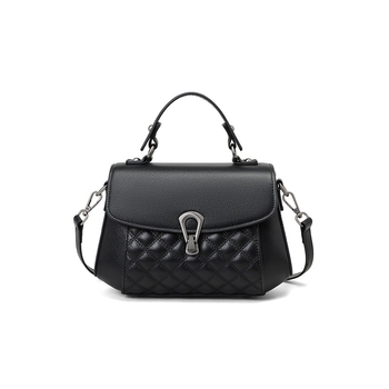 SEAMMER dámska taška — prešívaný horizontálny štvorcový dizajn z hovädzej kože (prvý vrstva) + syntetická koža, podšívka z textilu, uzáver prekrytý, vnútorná kapsa na zips a kapsa na identifikáciu, medzivrstva, jeden ramenný popruh, na denné nosenie, jeseň